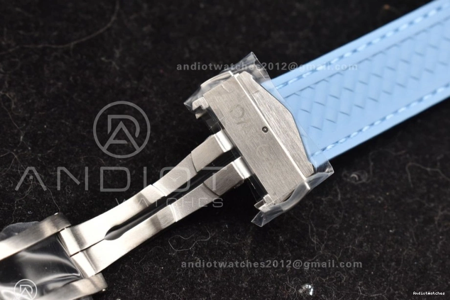 41mm A8900 1:1 on Terra Super 515 Rubber Dial Edition VSF Strap Blue Best Aqua Summer Blue Lightweight Clone 0208